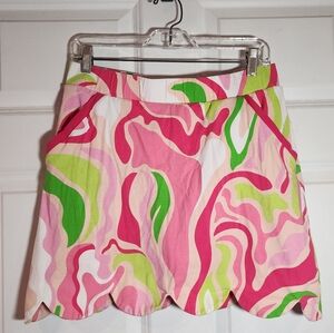 Ana Clare Vibrant Pink and Green Women's Skort Medium